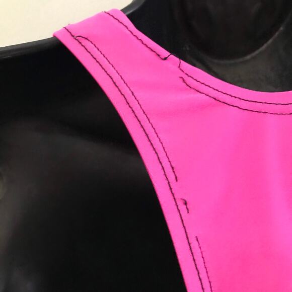 Vintage Black Neon Pink 90s Bathing Suit Size Med - Picture 5 of 5